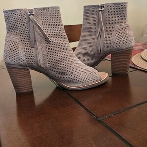 Toms Perforated Ankle Booties - Light Gray
